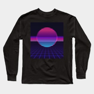 Purple Retro Futurism Long Sleeve T-Shirt